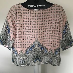 Ann Taylor Patterned Top—Blush Pink